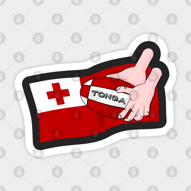 Tonga Rugby Flag Sticker by mailboxdisco